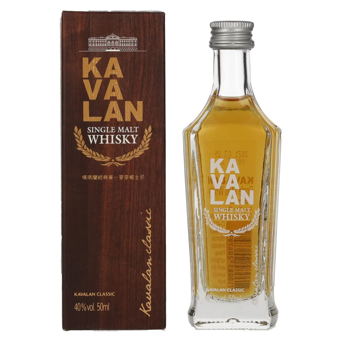 Kavalan Classic Single Malt Whisky 40% Vol. 0,05l in gift box