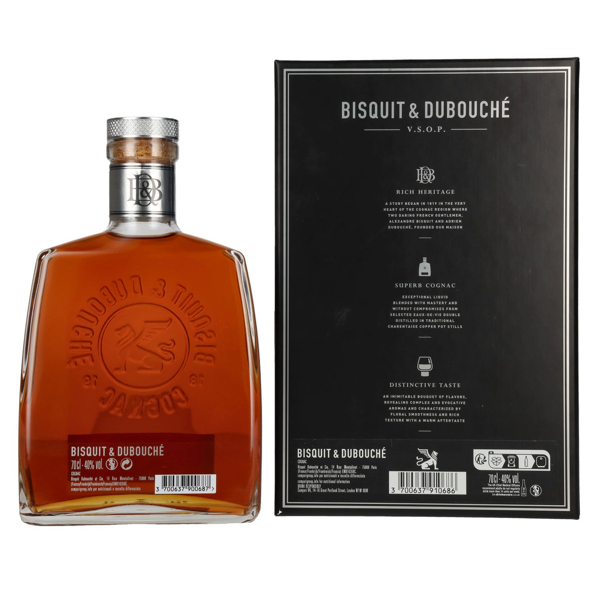 Bisquit &amp; Dubouché Cognac V.S.O.P. 40% vol. 0,7l en coffret cadeau