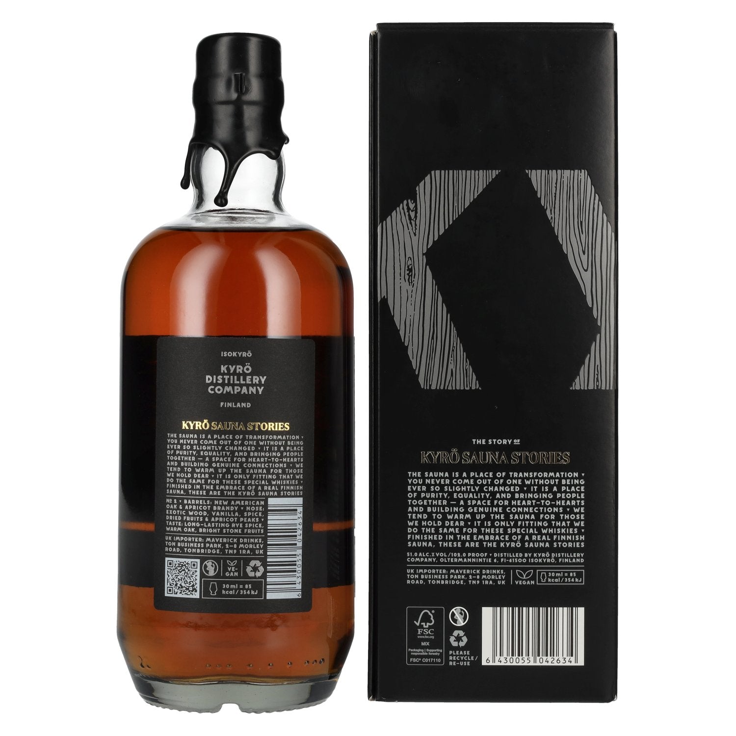KYRÖ SAUNA STORIES Apricot Brandy Cask Finish No. 2 51% Vol. 0,7l in Geschenkbox