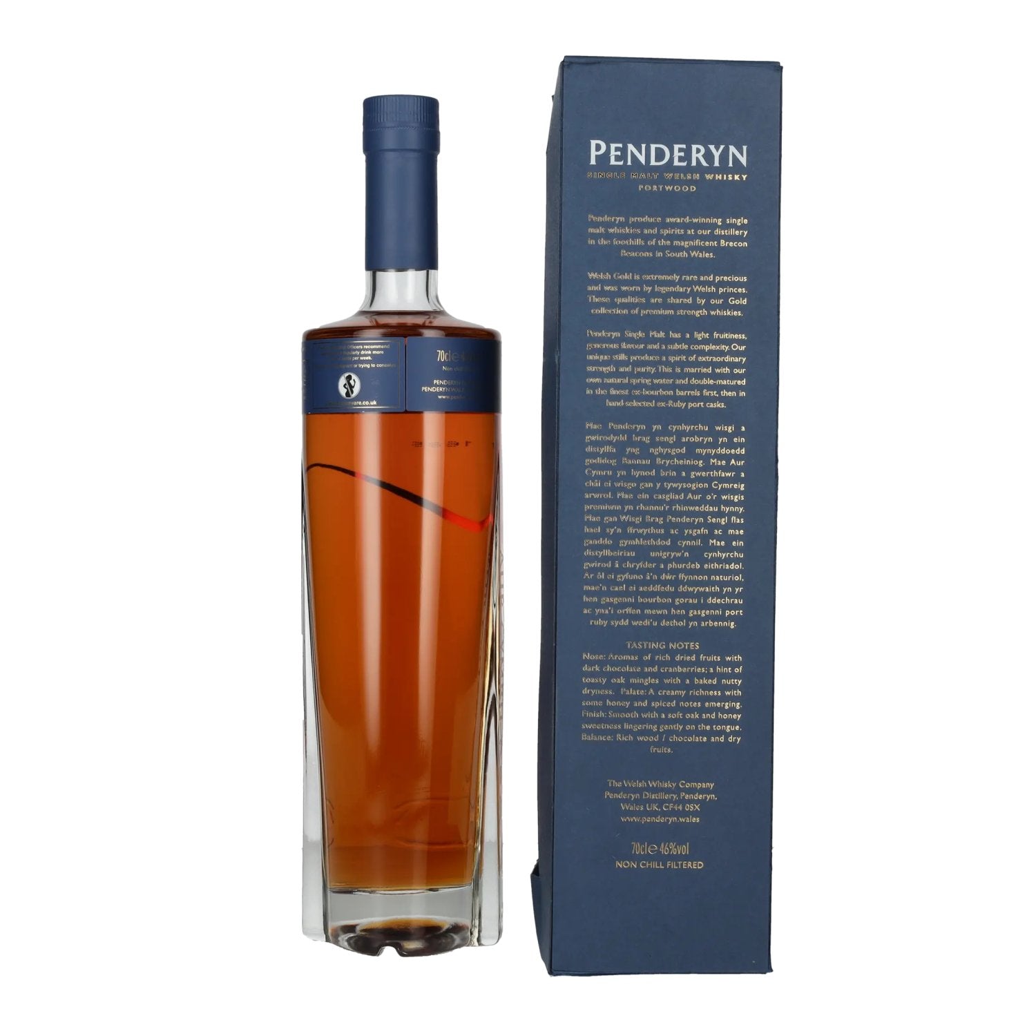 Penderyn PORTWOOD Single Malt Welsh Whiskey 46% Vol. 0,7l in gift box