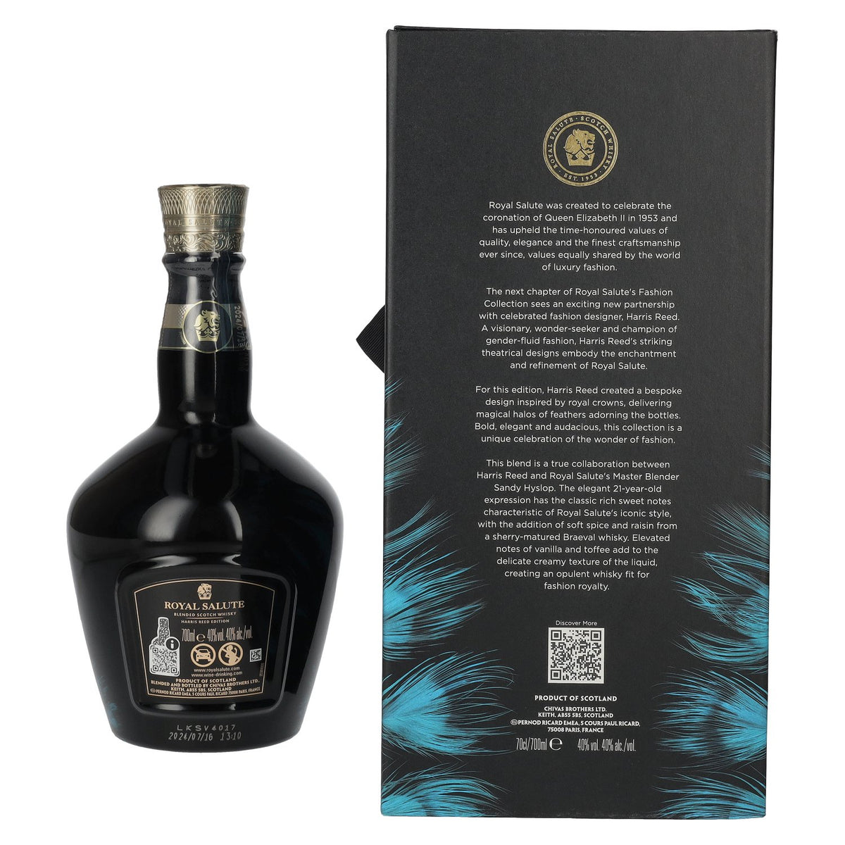 Royal Salute 21 Years Old HARRIS REED BLUE EDITION Blended Scotch Whisky 40% Vol. 0,7l in gift box