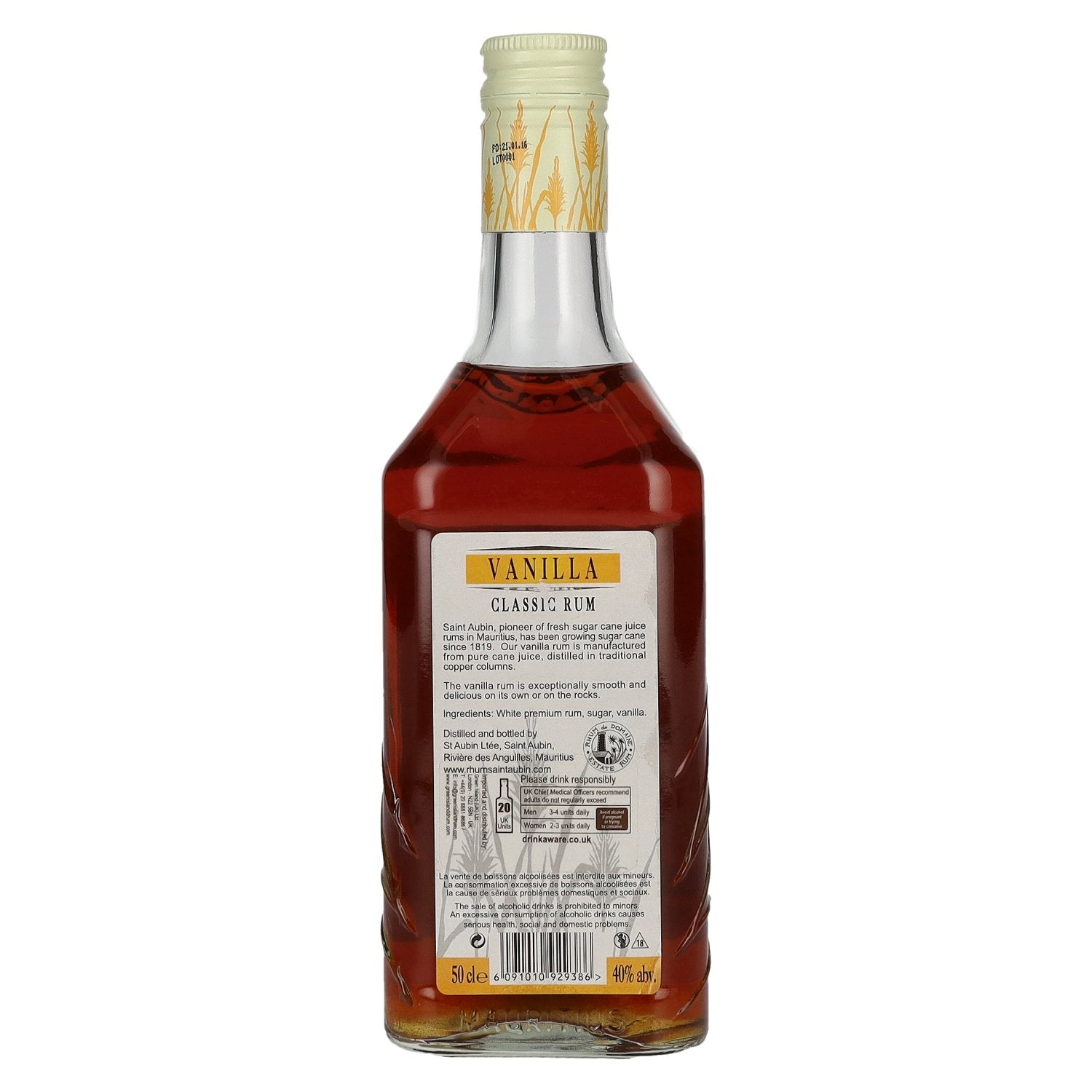 Saint Aubin VANILLA Classic Rum 40% Vol. 0,5l