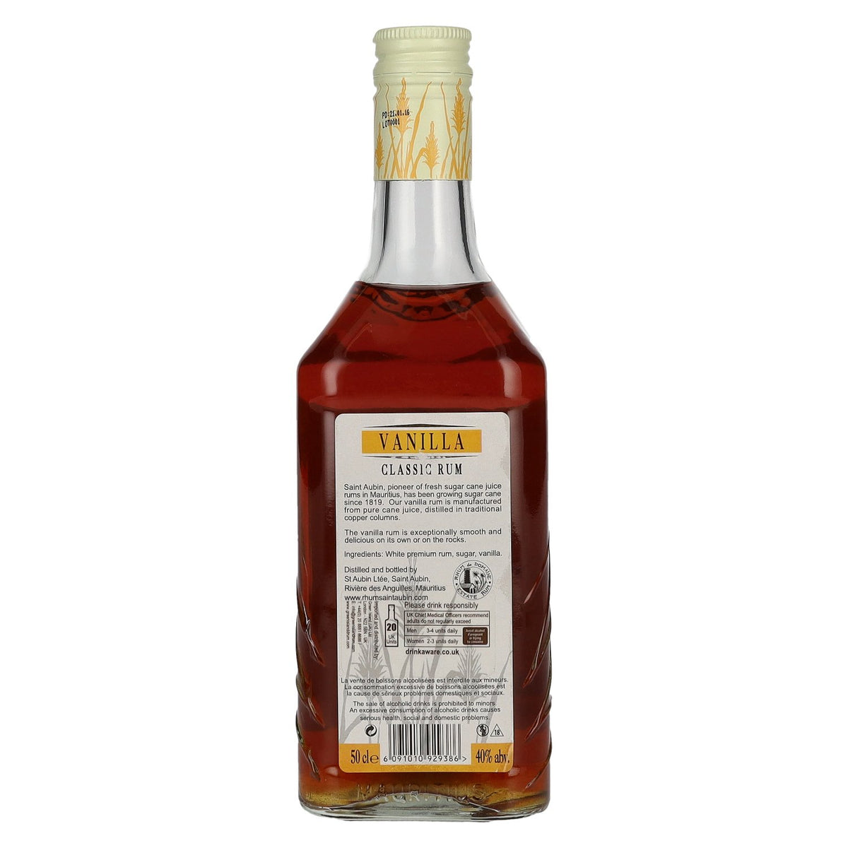 Saint Aubin VANILLA Classic Rum 40% Vol. 0,5l
