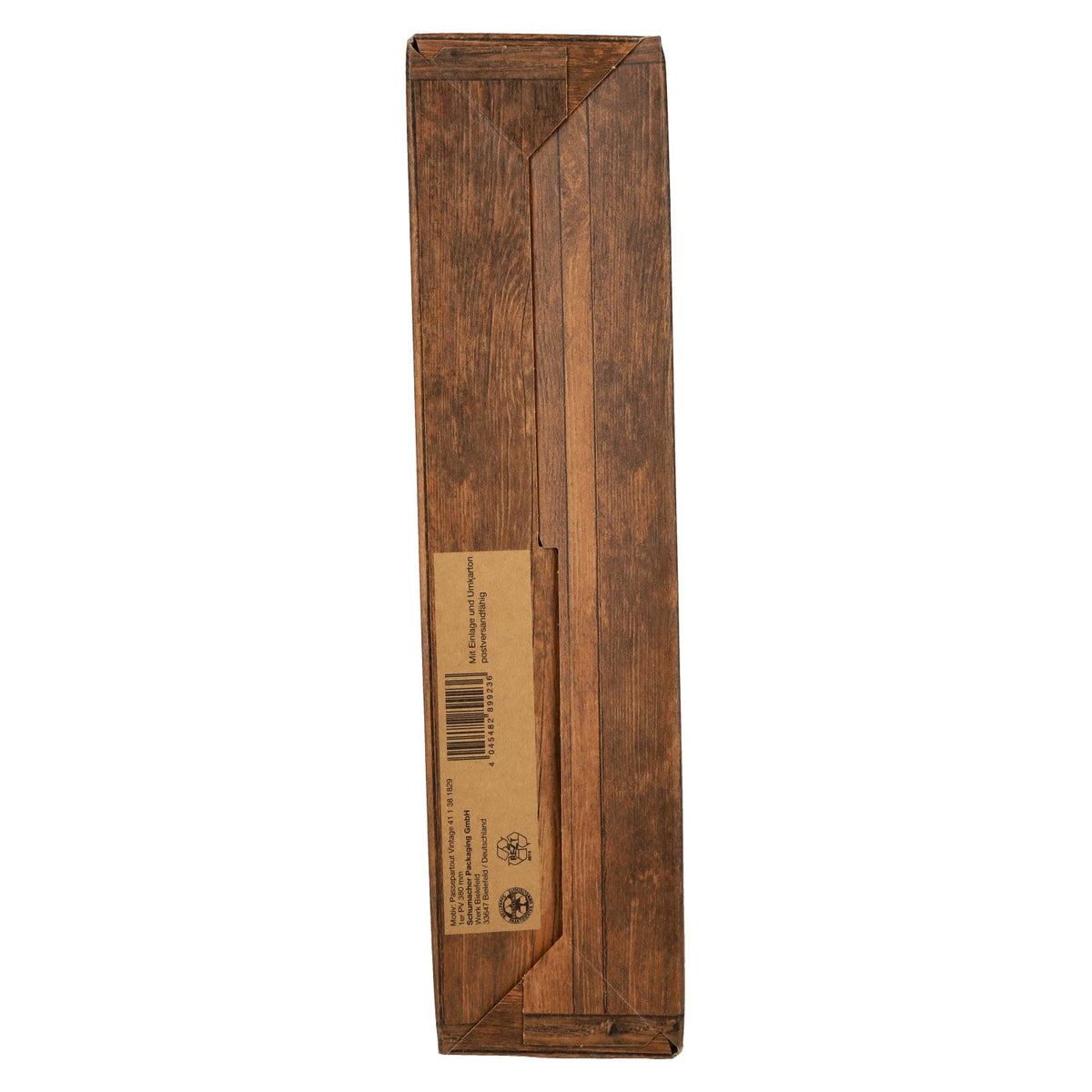 Vintage-style wooden-look gift box with window, pack of 1