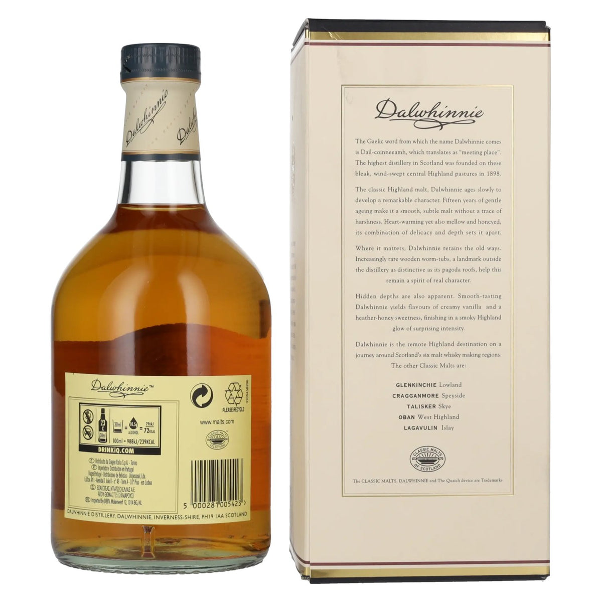 Dalwhinnie 15 Years Old Highland Single Malt Scotch Whisky 43% Vol. 0,7l en boîte cadeau