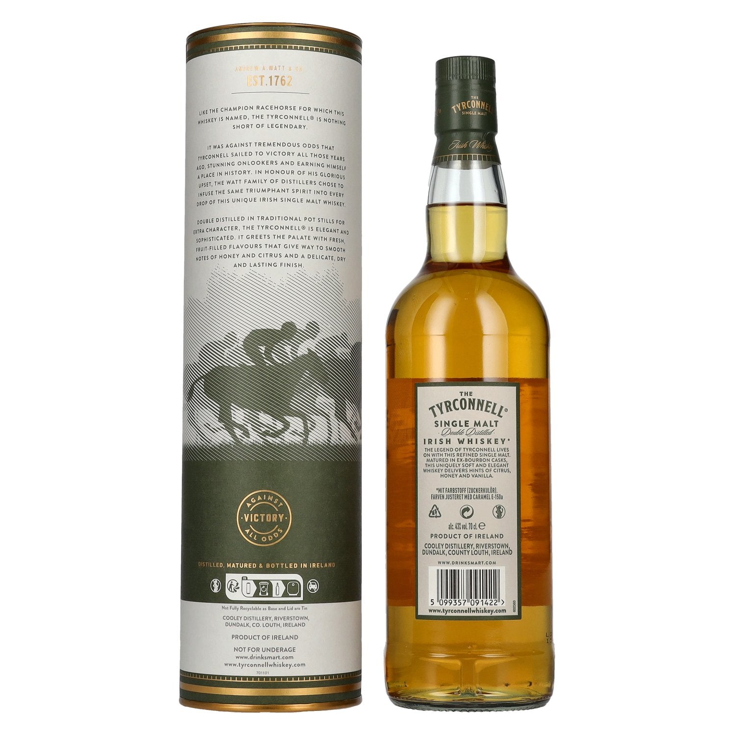 The Tyrconnell Single Malt Irish Whiskey 43% Vol. 0,7l en coffret cadeau