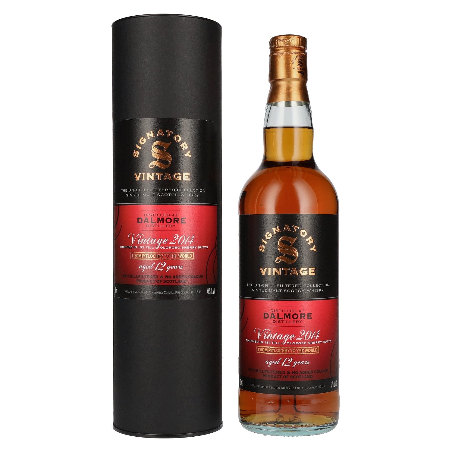 Signatory Vintage DALMORE 12 Years Old The Un-Chillfiltered 1st Fill Oloroso Butt #3,6 2014 46% Vol. 0,7l in Geschenkbox