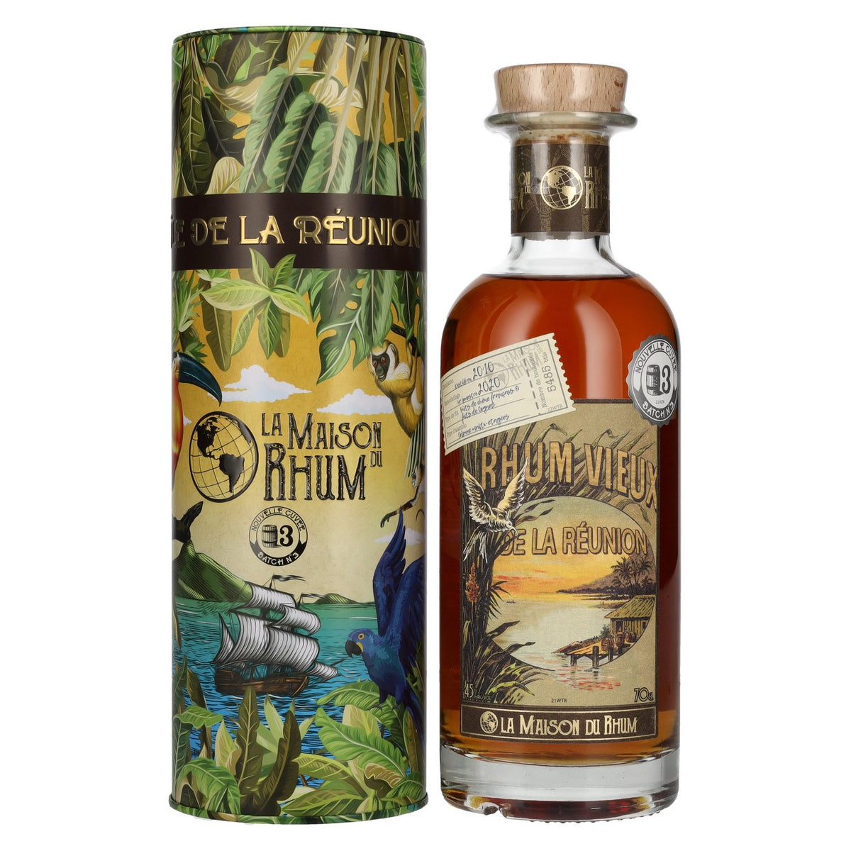 La Maison du Rhum LA RÉUNION 2010/2020 Batch N° 3 45% Vol. 0,7l en Tinbox