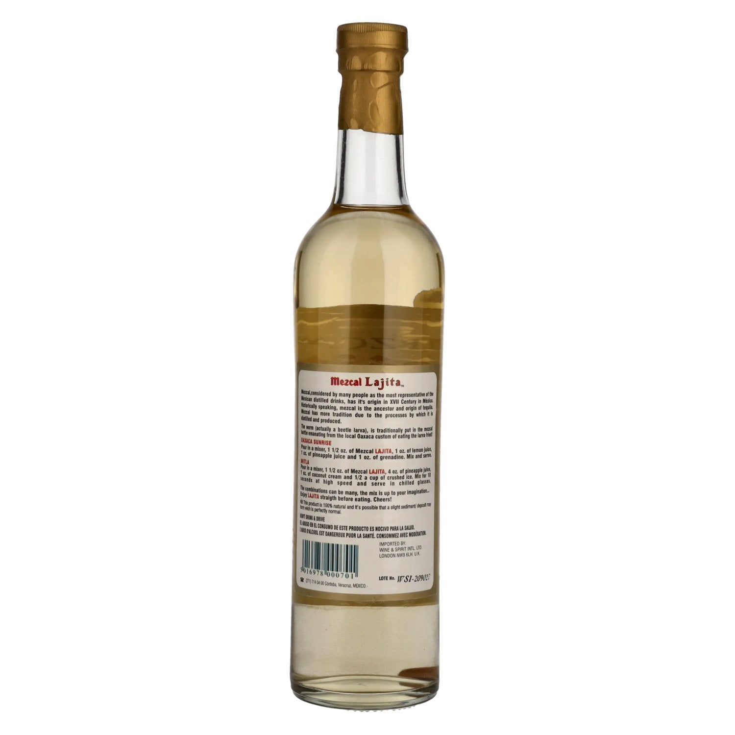 Lajita Mezcal REPOSADO with Agave Worm 40% Vol. 0,5l