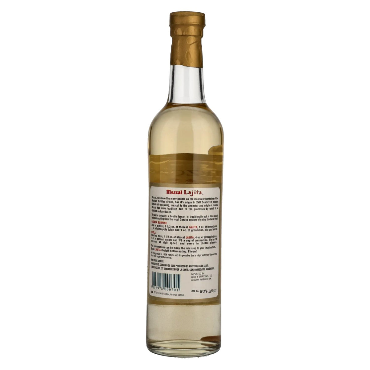 Lajita Mezcal REPOSADO with Agave Worm 40% Vol. 0,5l