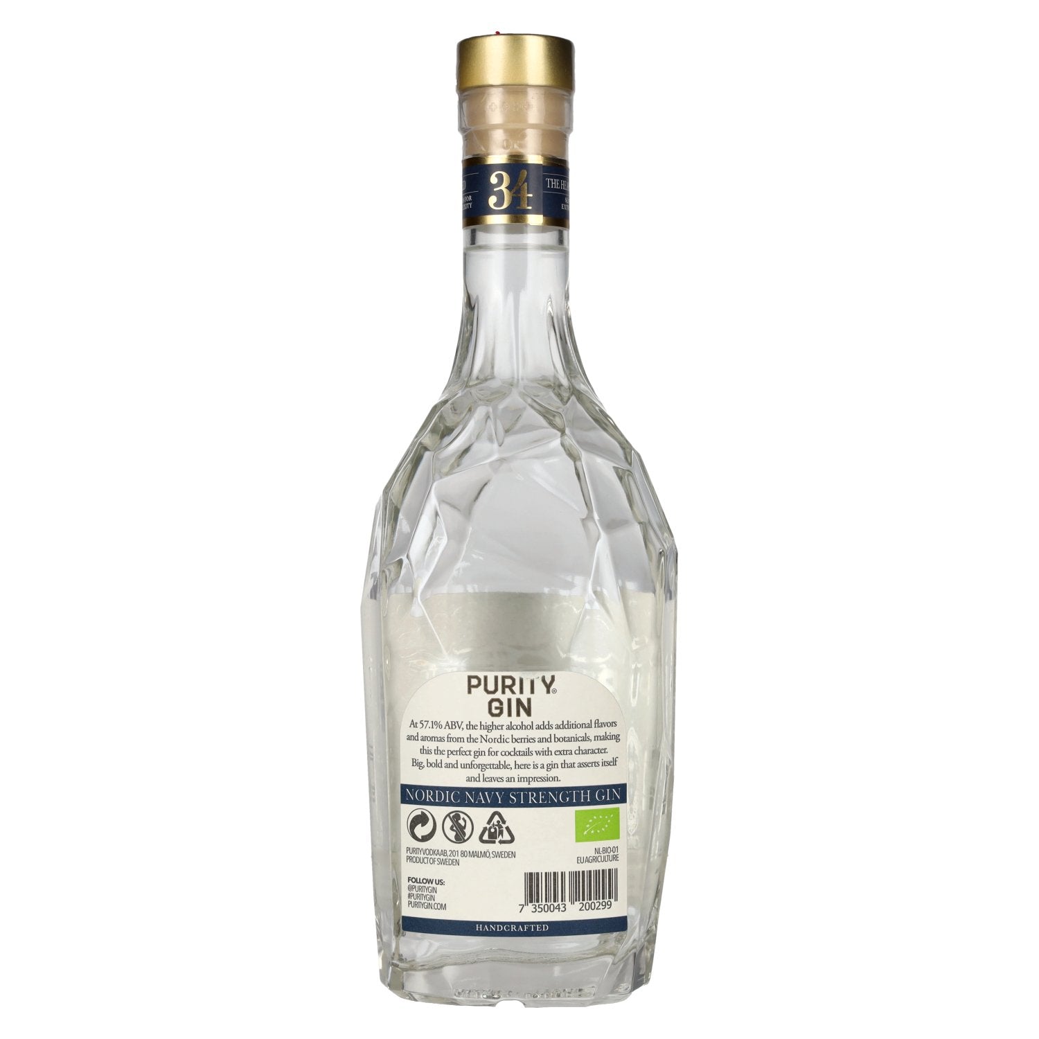 Purity 34 CRAFT NORDIC NAVY STRENGTH Organic Gin 57,1% vol. 0,7l