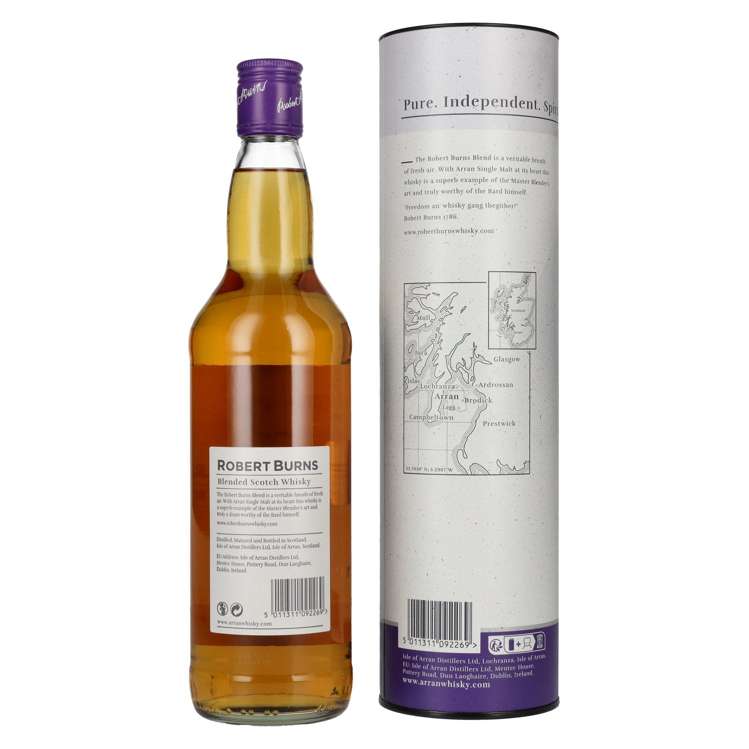 Arran ROBERT BURNS Blended Scotch Whisky 40% vol. 0,7l en coffret cadeau