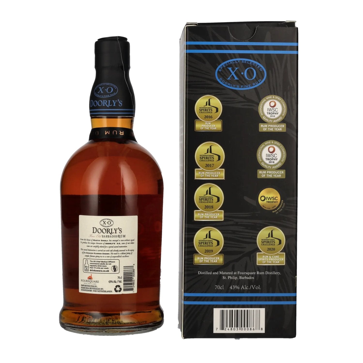 Doorly's XO Fine Old Barbados Rum 43% Vol. 0,7l in gift box