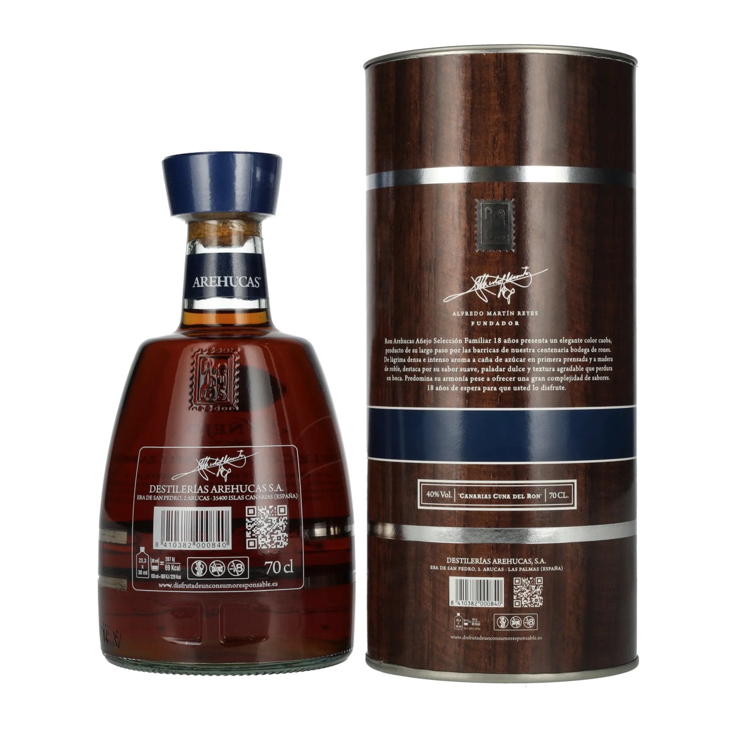 Ron Arehucas 18 Años Añejo Selección Familiar 40% vol. 0,7l en boîte cadeau