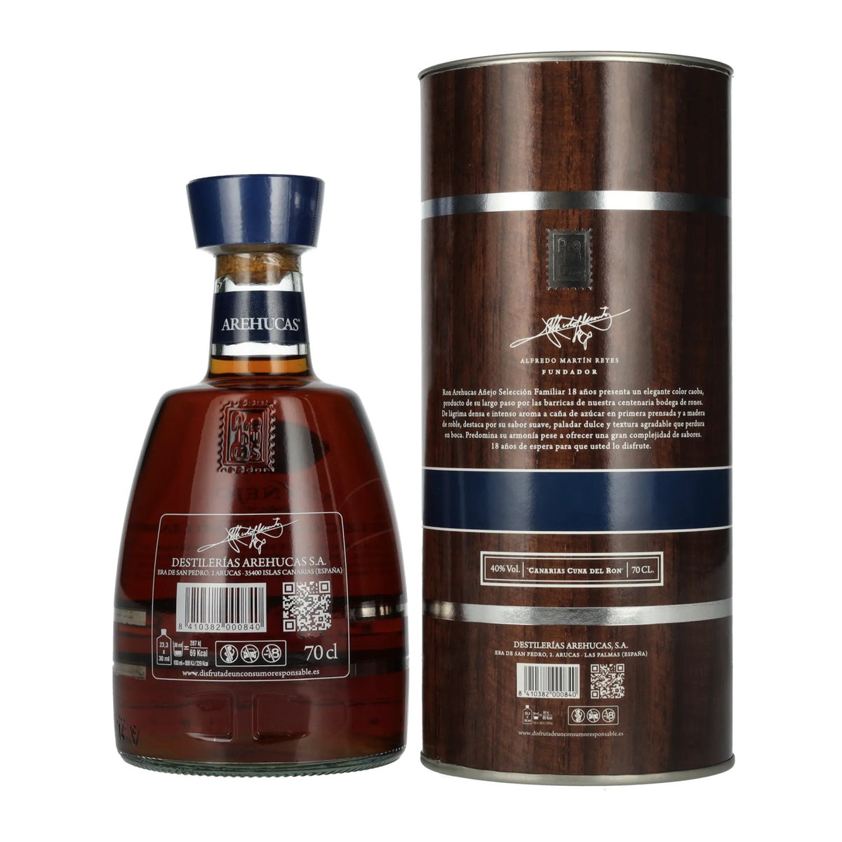 Ron Arehucas 18 Años Añejo Selección Familiar 40% vol. 0,7l en boîte cadeau