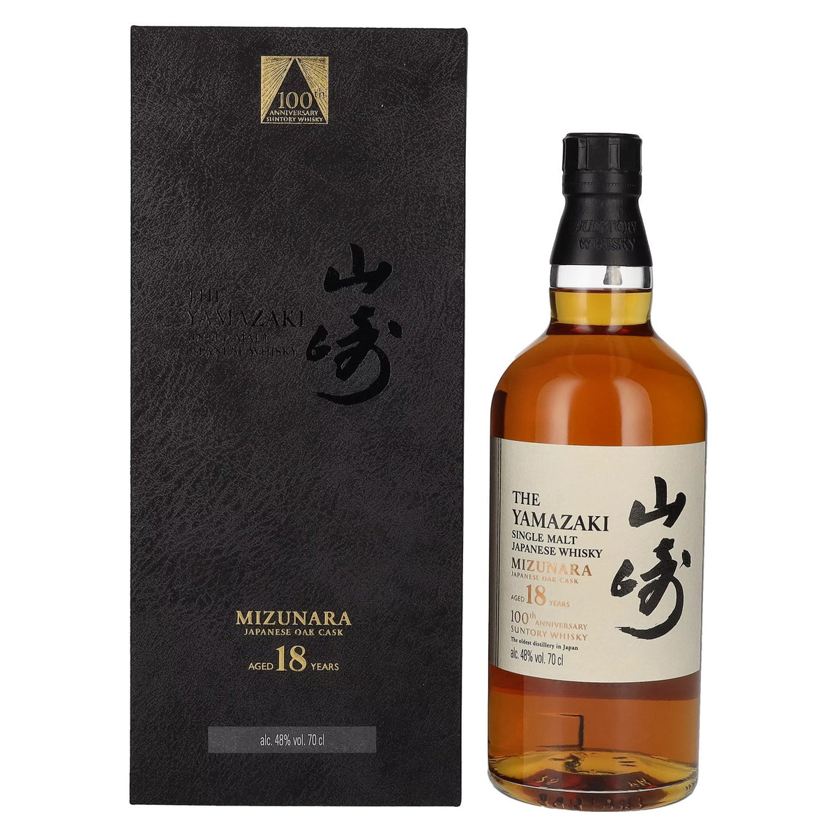 Suntory The Yamazaki 18 Years Old 100th Anniversary Single Malt Mizunara Japanese Oak Cask 48% Vol. 0,7l en boîte cadeau