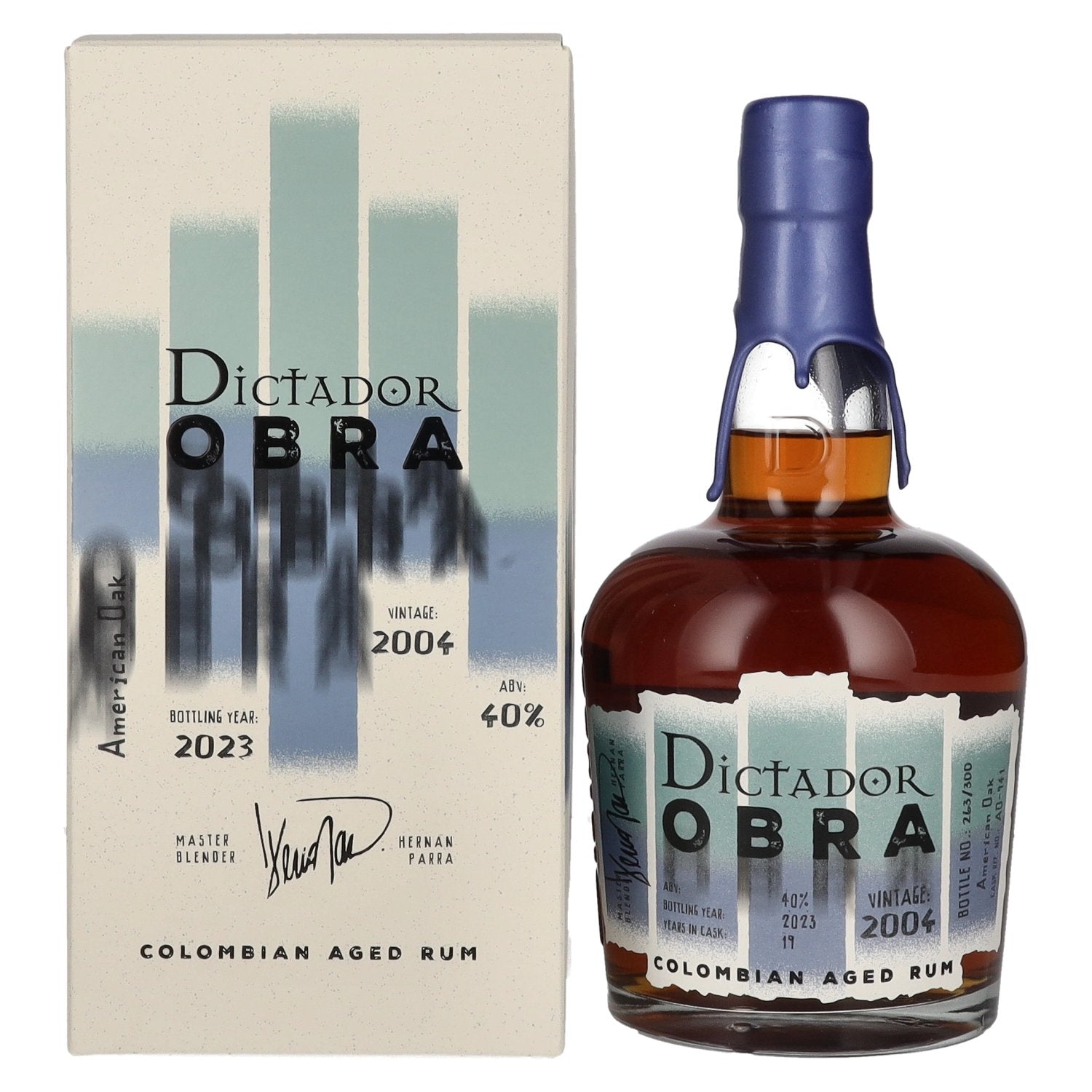 Dictador OBRA VINTAGE 19 Years Old AMERICAN OAK CASK Rum 2004 40% Vol. 0,7l in Geschenkbox