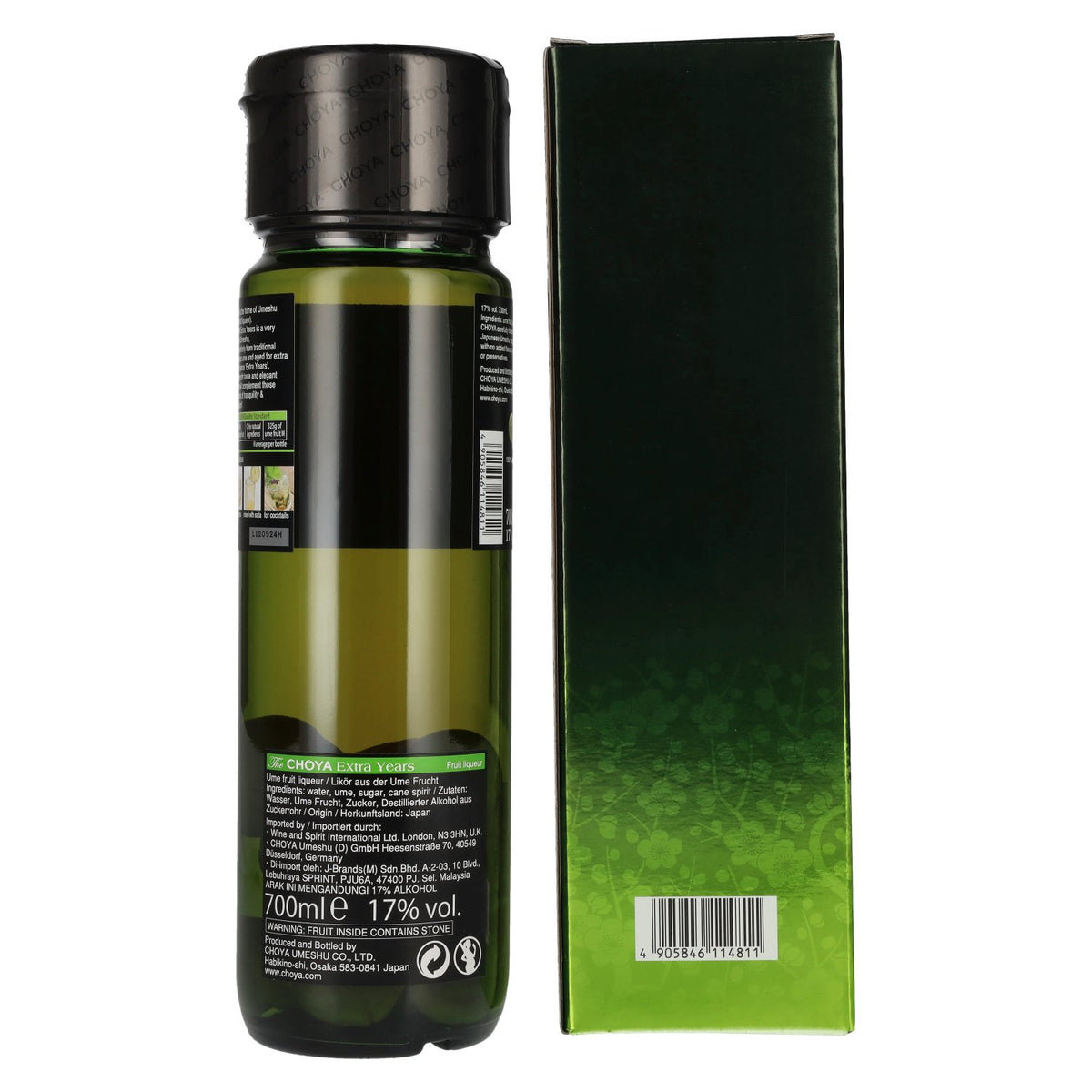 The Choya Extra Years Ume Fruit Liqueur 17% Vol. 0,7l in Geschenkbox