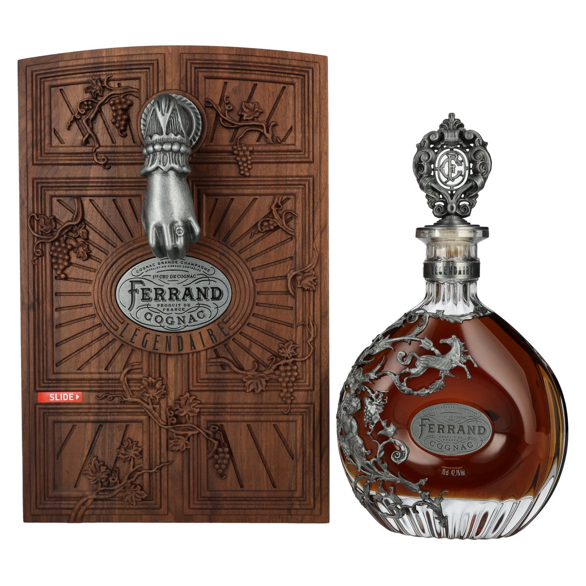 Cognac Ferrand Légendaire Grande Champagne Cognac 42,1% Vol. 0,7l in Holzkiste