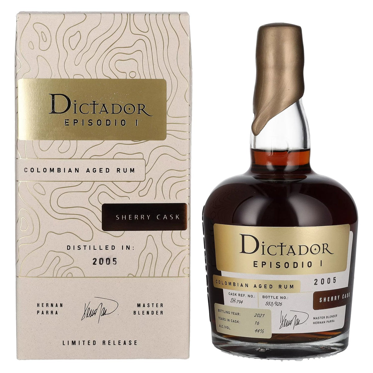 Dictador EPISODIO I 16 Years Old SHERRY CASK Rum 2005 44% Vol. 0,7l en boîte cadeau