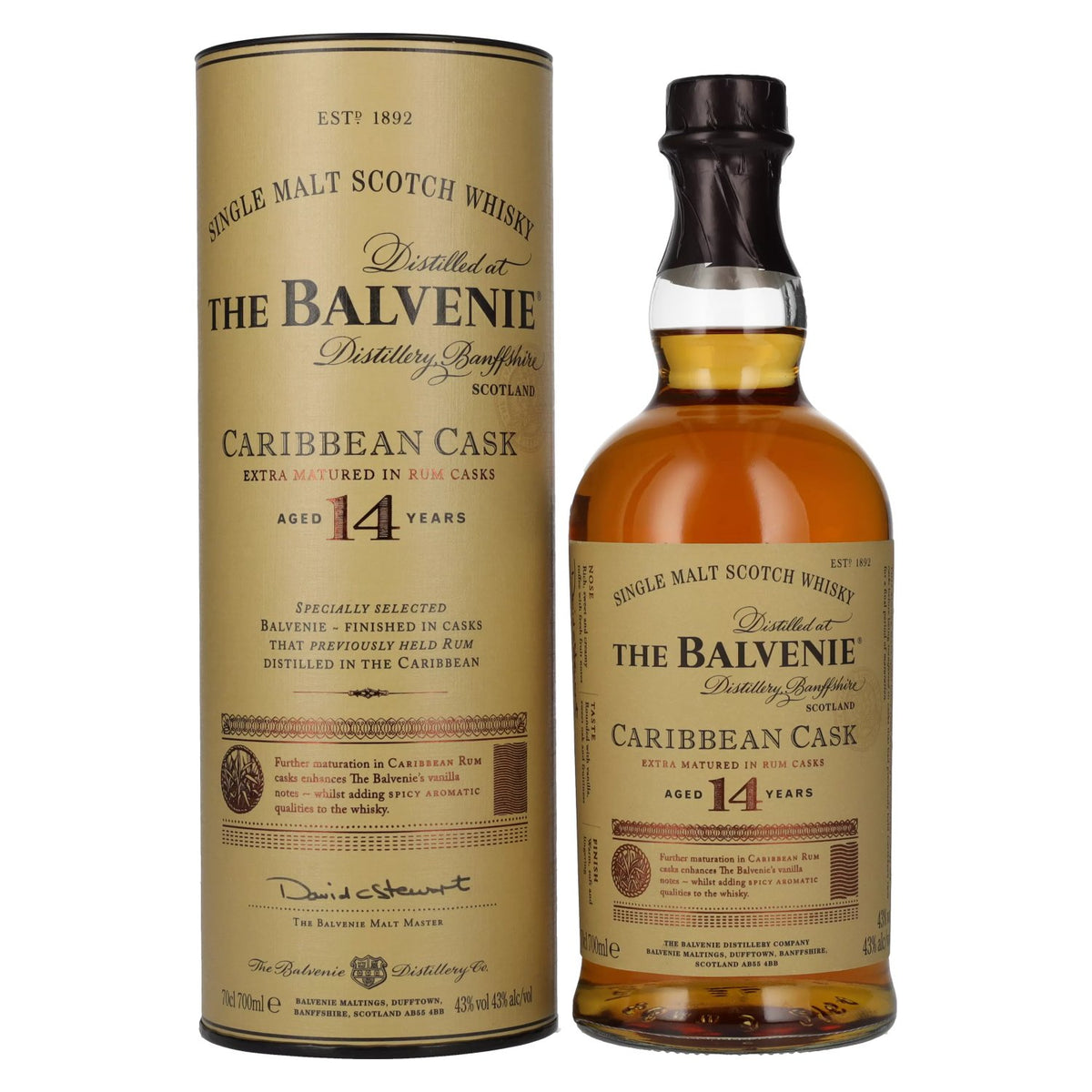 The Balvenie 14 Years Old Caribbean Cask Finish 43% Vol. 0,7l in Geschenkbox