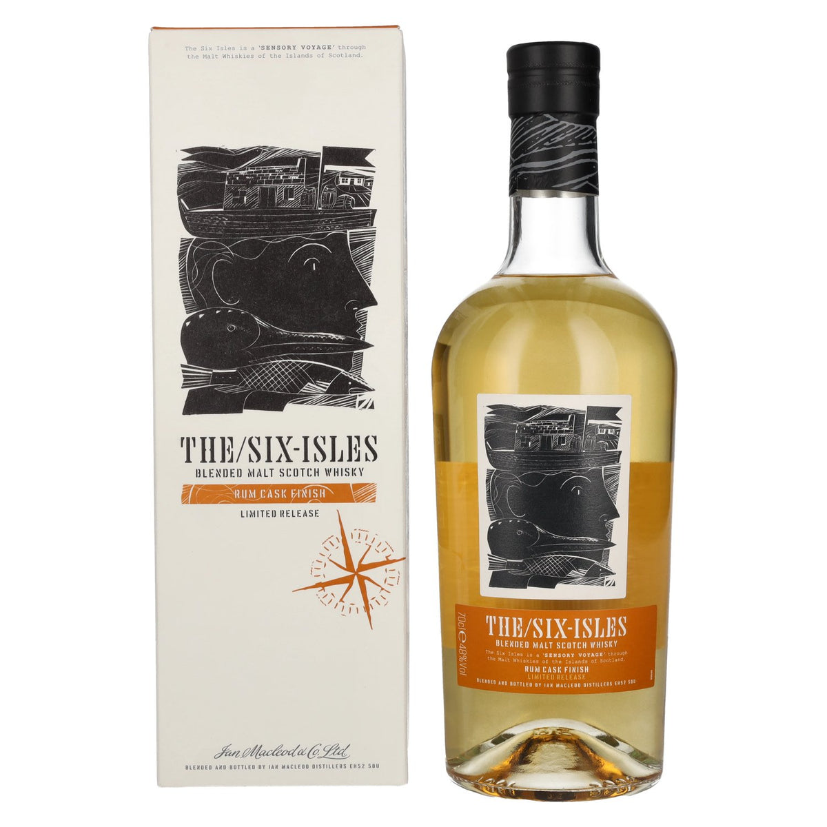The Six Isles Blended Malt Scotch Whisky RUM CASK FINISH Limited Release 48% vol. 0,7l en coffret cadeau