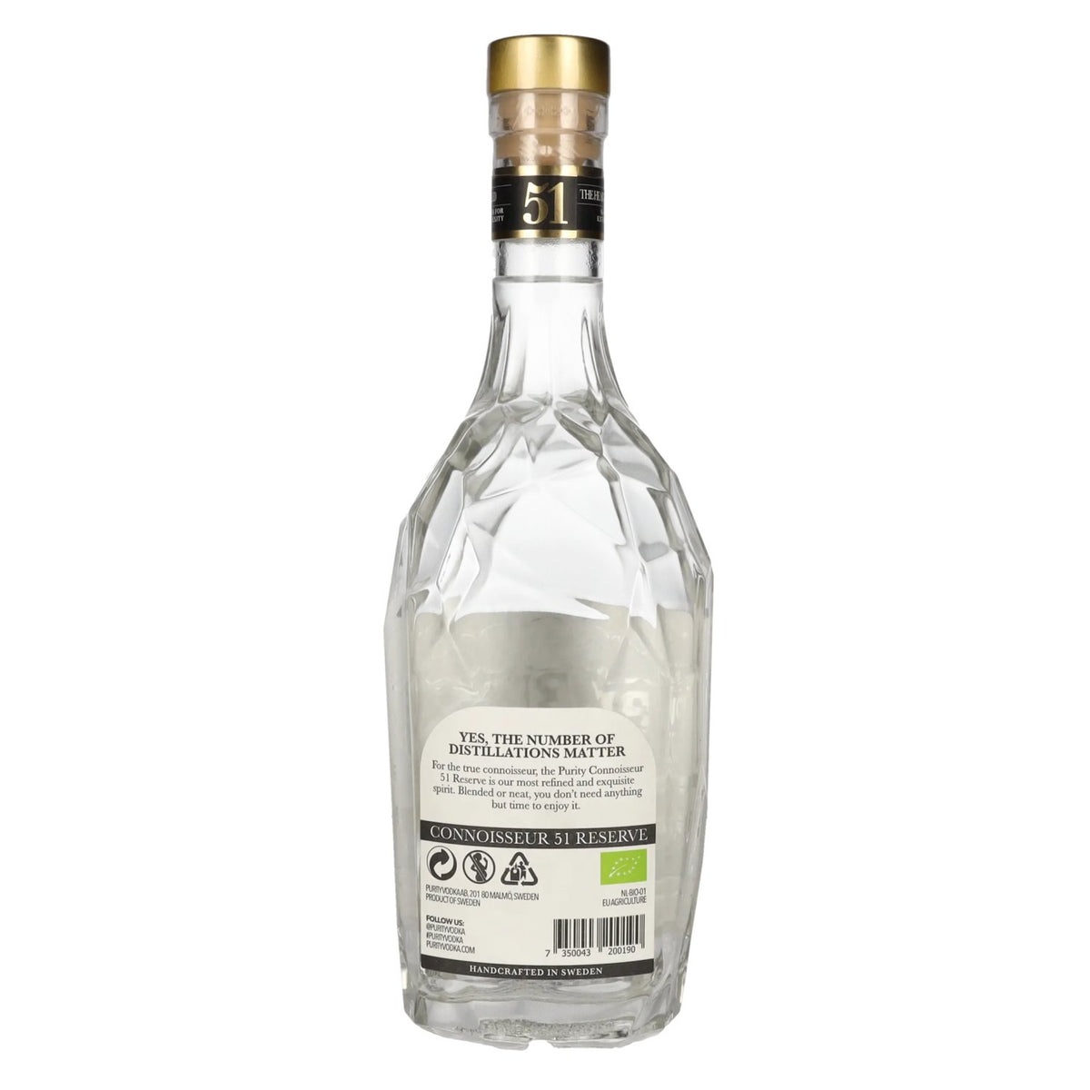 Purity CONNOISSEUR 51 RESERVE Organic Vodka 40% Vol. 0,7l