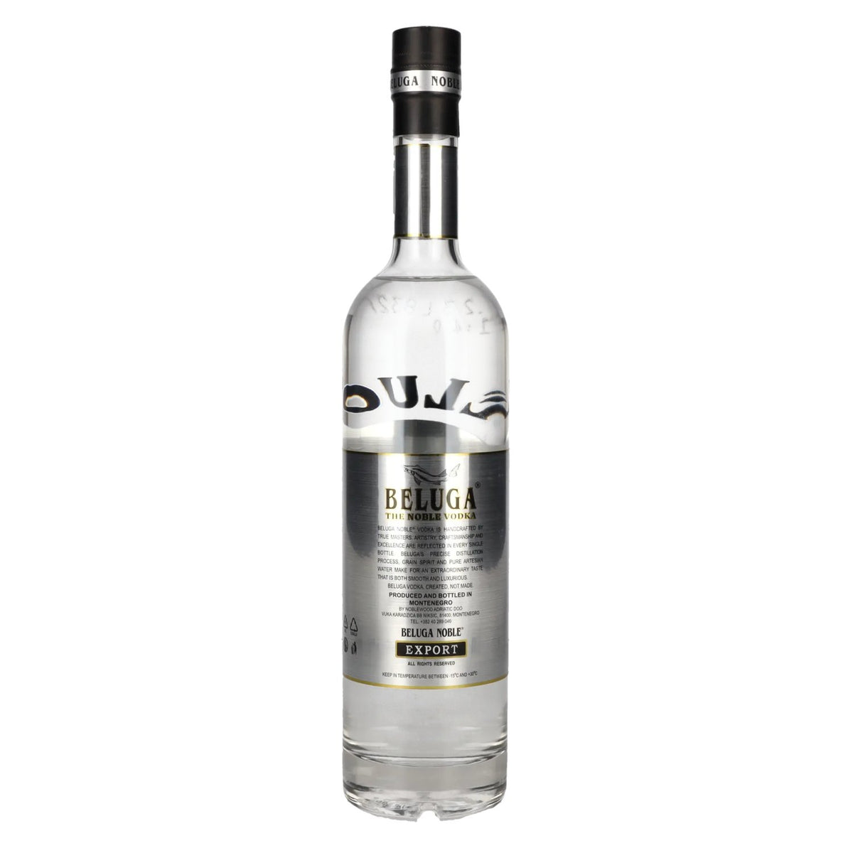 Beluga Noble Vodka EXPORT Montenegro 40% Vol. 0,5l
