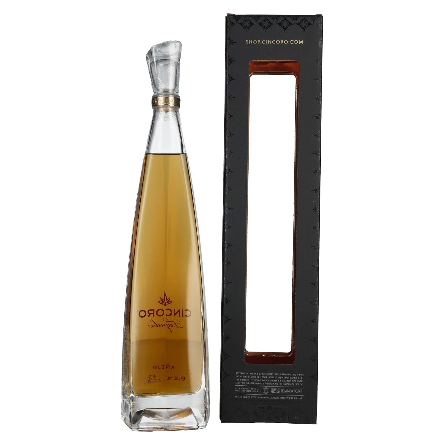 Cincoro Tequila Añejo 40% Vol. 0,7l en boîte cadeau