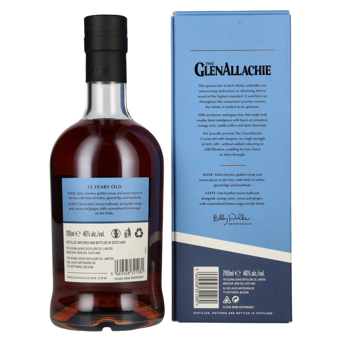 The GlenAllachie 15 Years Old Speyside Single Malt 46% Vol. 0,7l en boîte cadeau