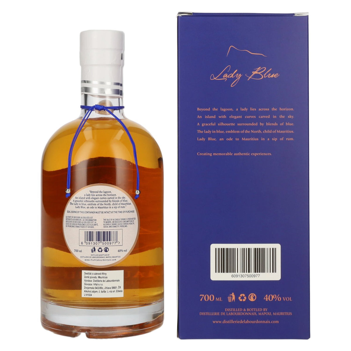 Labourdonnais Lady Blue Mauritius Spirit of Rum 40% Vol. 0,7l in Geschenkbox
