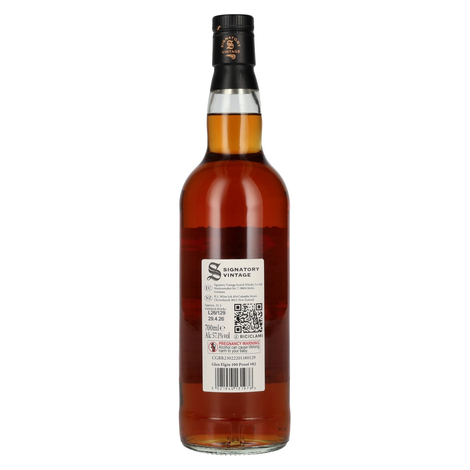 Signatory Vintage 100 Proof Edition GLEN ELGIN 14 Years Old Single Malt #82 2011 57,1% Vol. 0,7l
