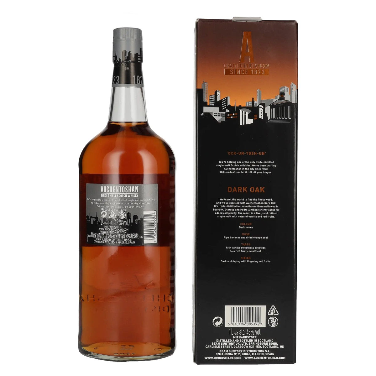 Auchentoshan DARK OAK Single Malt Scotch Whisky 43% vol. 1l en coffret cadeau