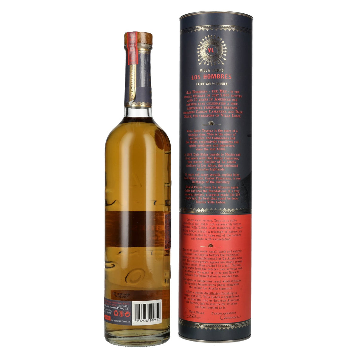 Villa Lobos Tequila LOS HOMBRES 10 Años Extra Añejo Edición Limitada 40% Vol. 0,7l en boîte cadeau