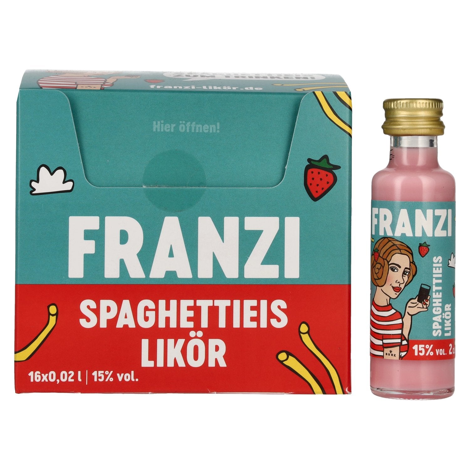Franzi Spaghettieis Likör 15% Vol. 16x0,02l