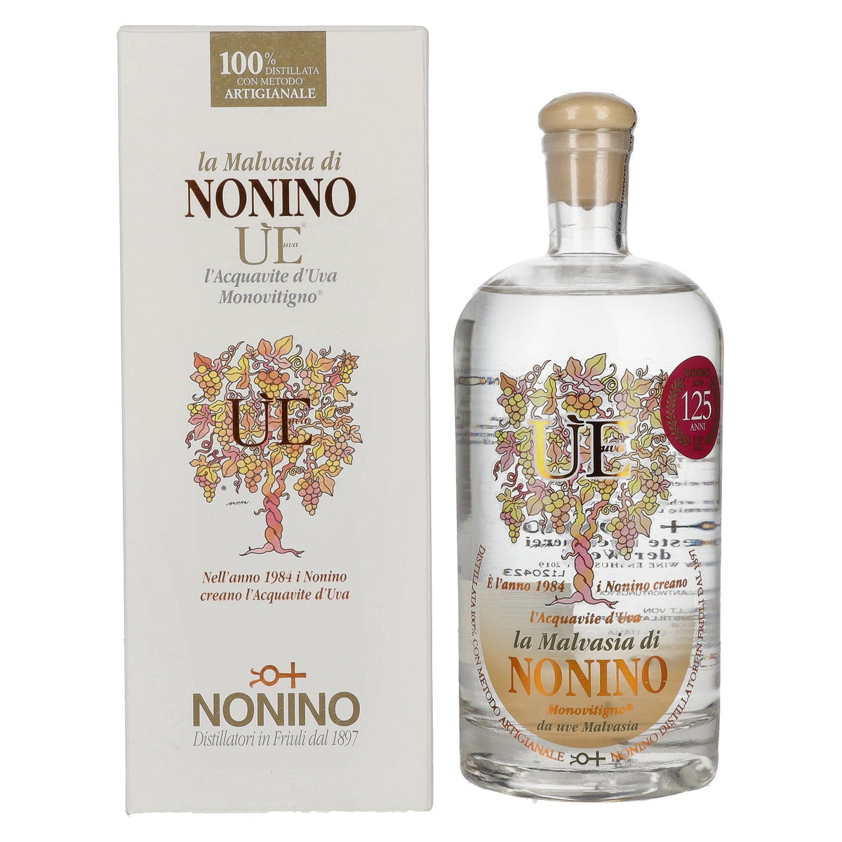 Nonino Grappa ÙE Monovitigno la Malvasia 38% vol. 0,5l en boîte cadeau