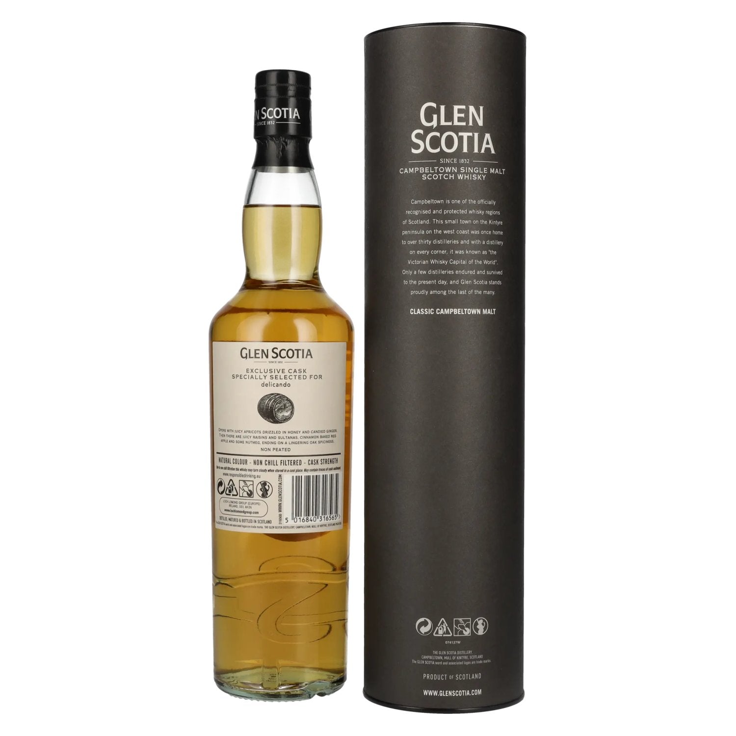 Glen Scotia 7 Years Old 1st Filll PX HOGSHEAD Cask by delicando 2016 54,9% Vol. 0,7l in gift box