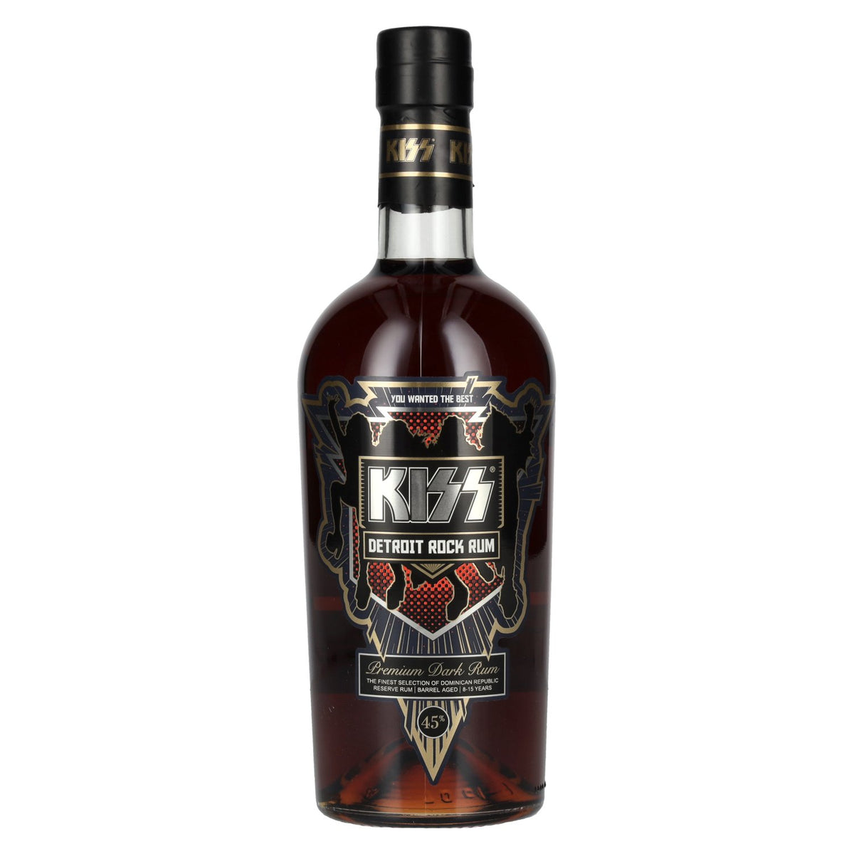 Kiss Detroit Rock Premium Dark Rum 45% vol. 0,7l