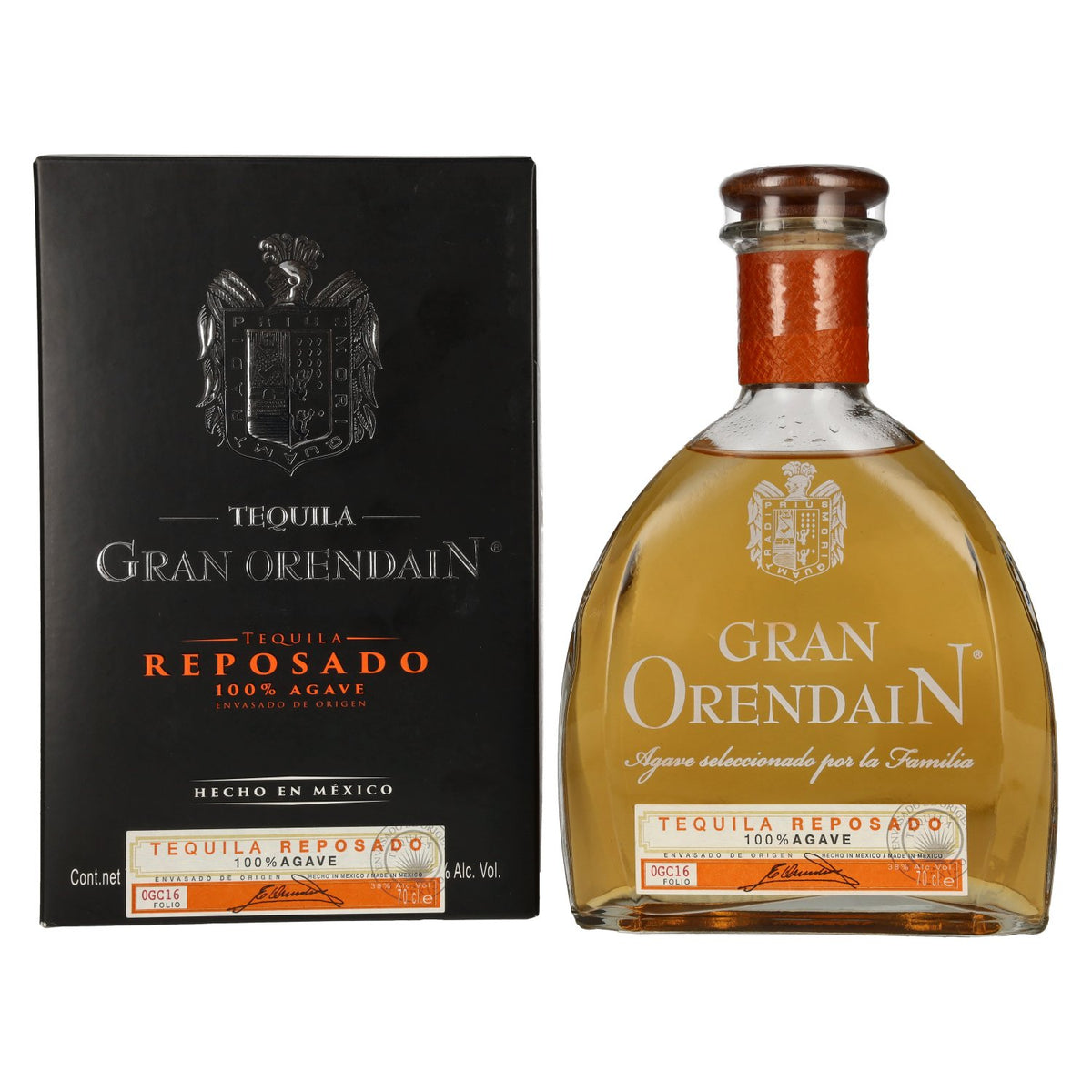 Gran Orendain Tequila REPOSADO 100% agave 38% vol. 0,7l en boîte cadeau
