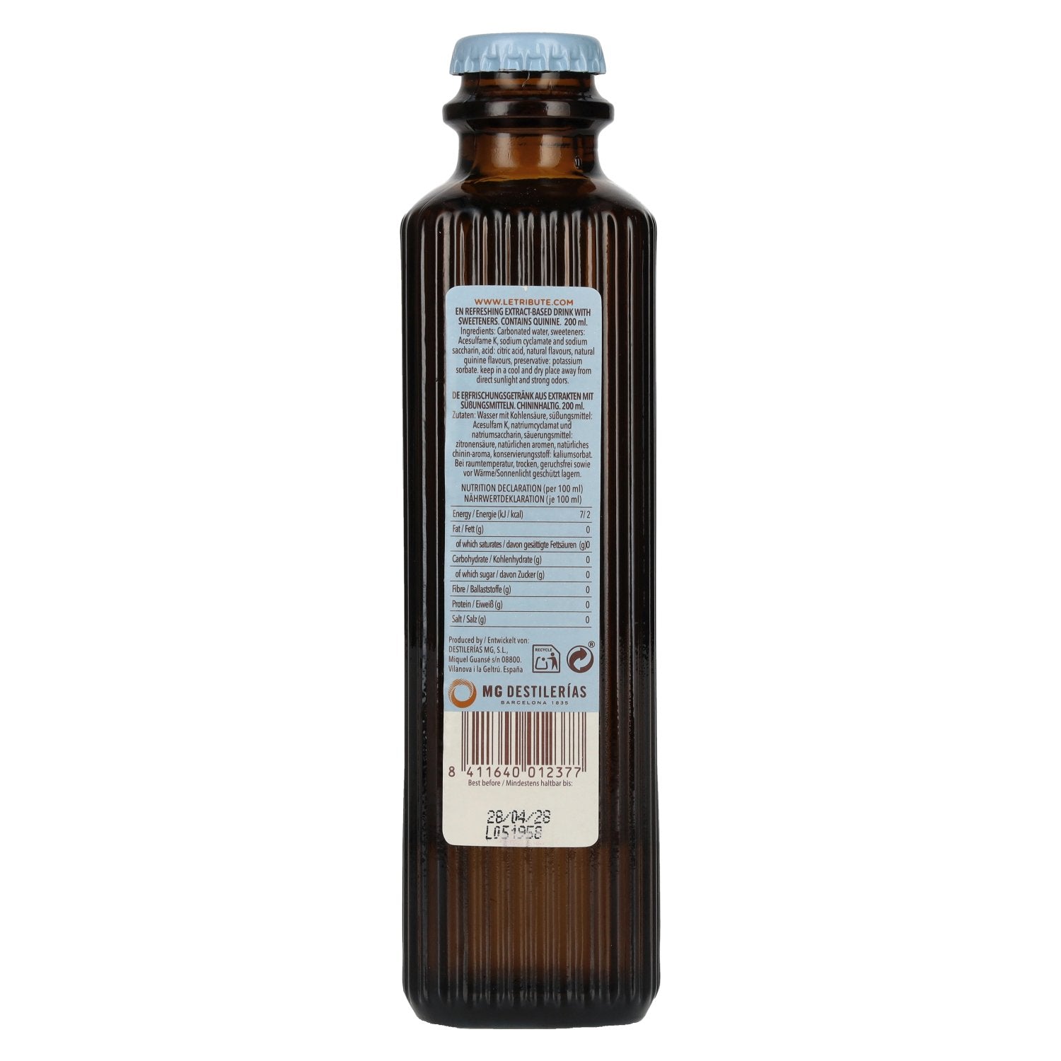 Le Tribute Tonic Water Zero 24 x 0,2 l