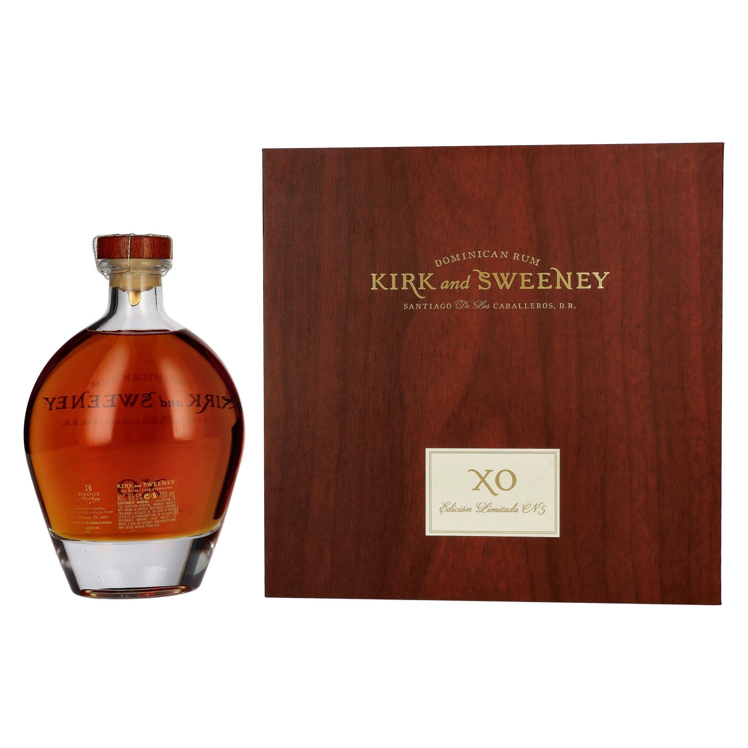 Kirk and Sweeney Rum XO Édition limitée n° 5 bio 65,5 % vol. 0,7 l dans un coffret cadeau