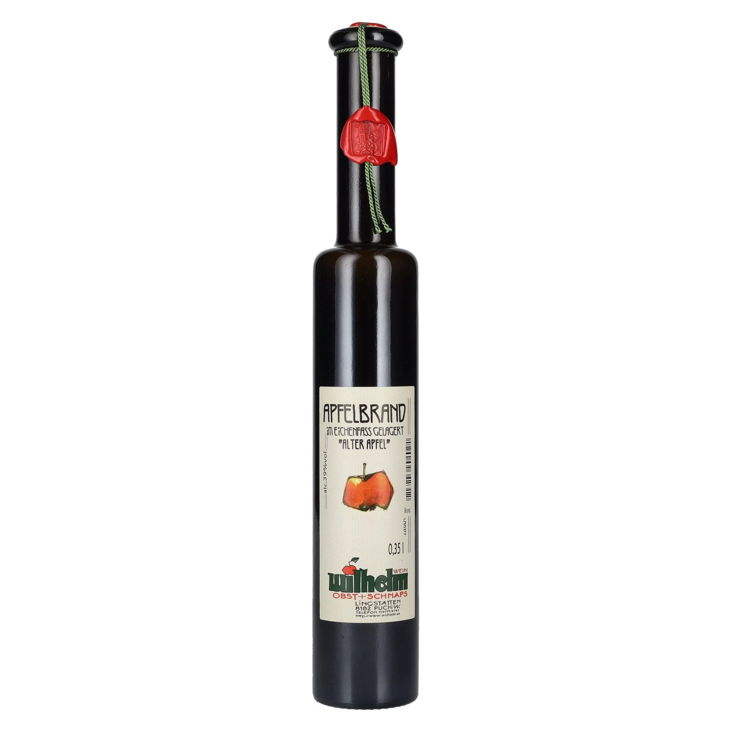 Wilhelm Apfelbrand stocké en fût de chêne 39% vol. 0,35l