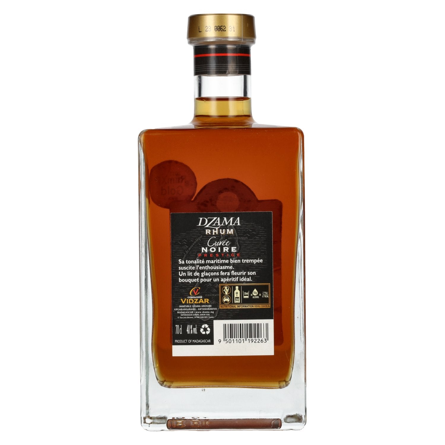 Dzama Cuvée NOIRE PRESTIGE Rhum 40% vol. 0,7l