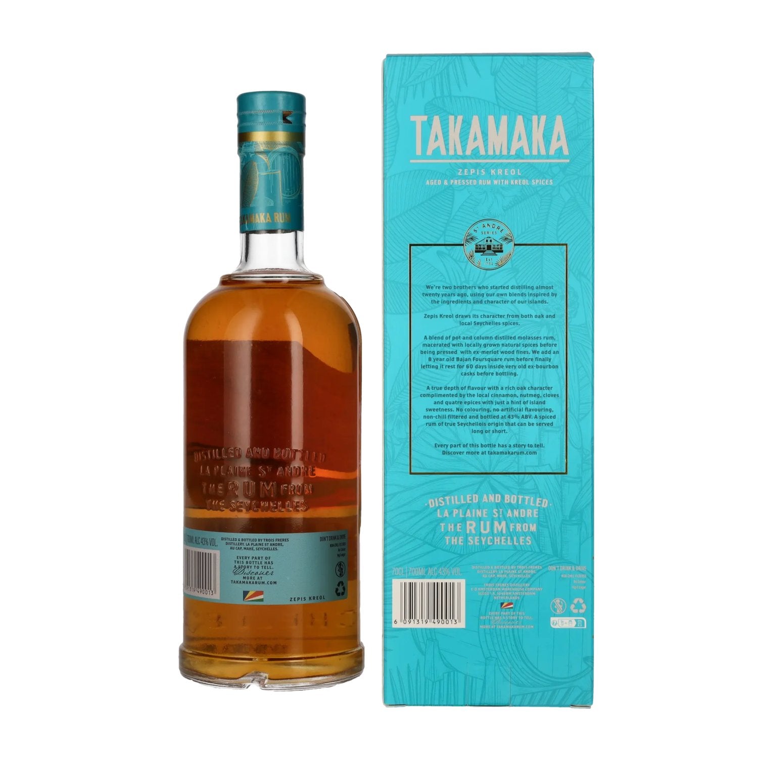 Takamaka ZEPIS KREOL Rum 43% Vol. 0,7l in gift box