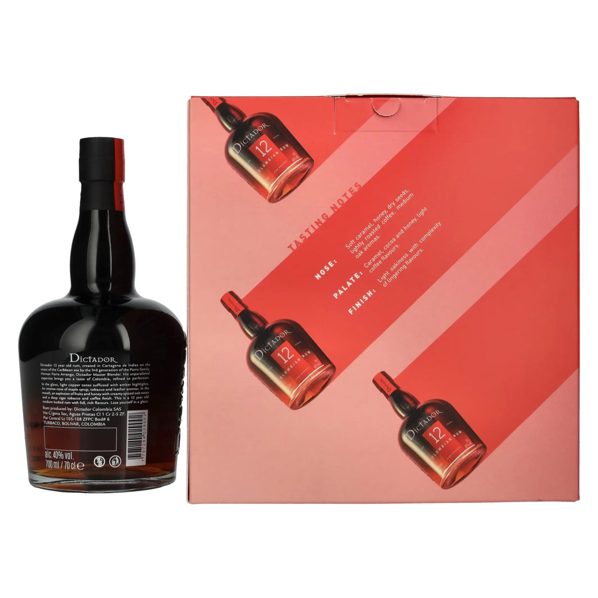 Dictador 12 Years Old ICON RESERVE Rhum colombien 40% vol. 0,7l en boîte cadeau avec 2 verres