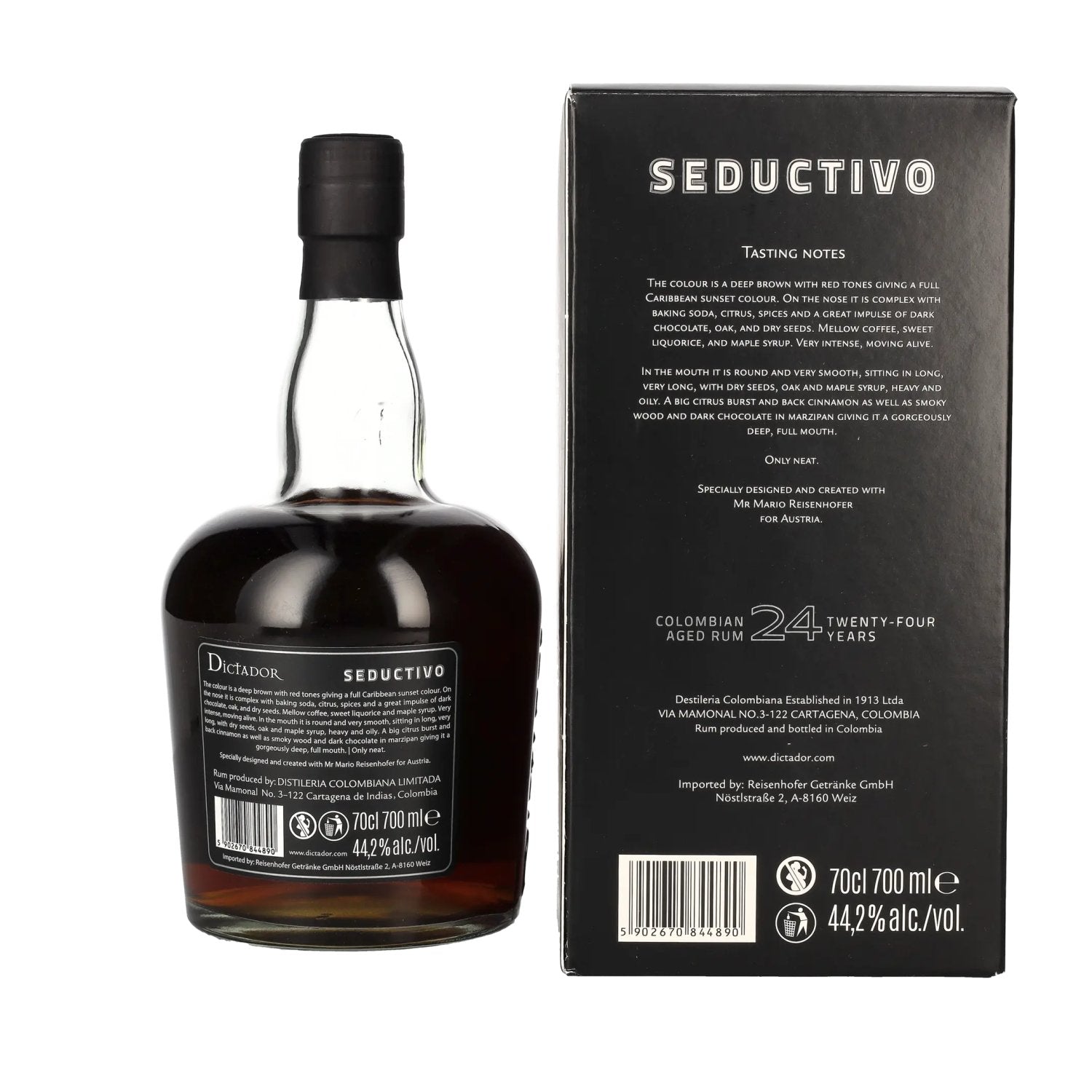 Dictador SEDUCTIVO 24 Years Old Colombian Aged Rum Limited Edition 44,2% Vol. 0,7l in Geschenkbox