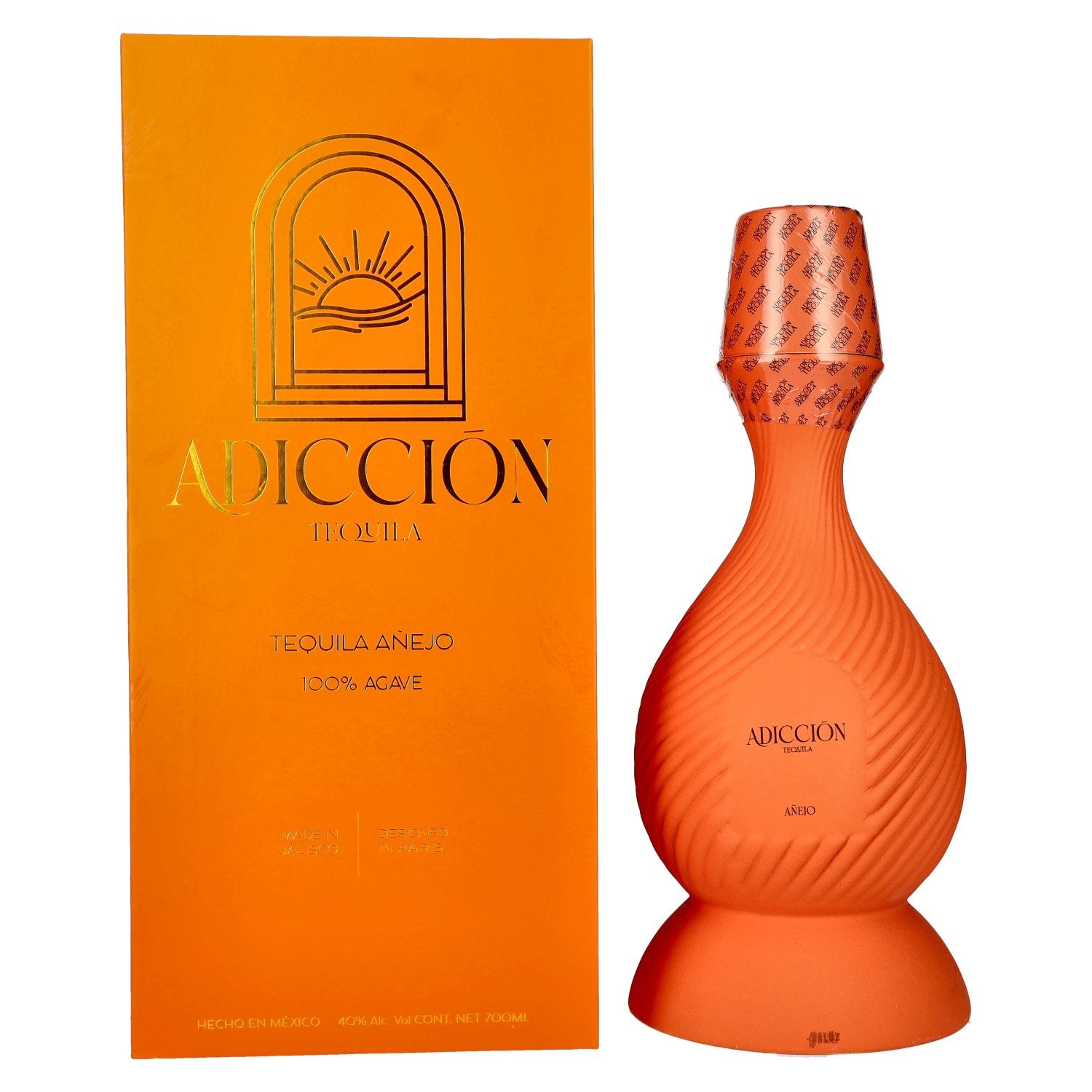 ADICCIŌN Tequila Añejo 100 % agave, 40 % vol., 0,7 l, dans un coffret cadeau