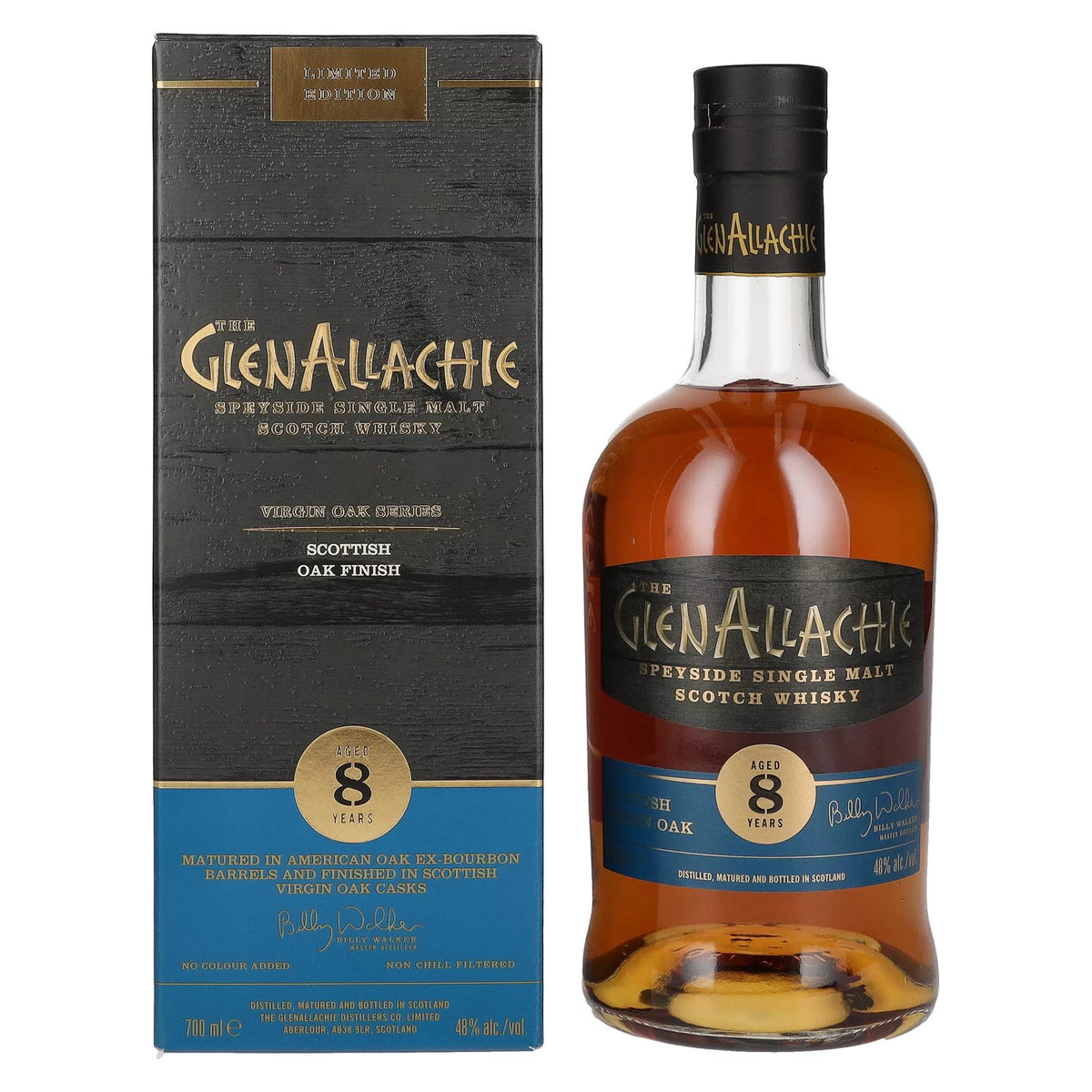 The GlenAllachie 8 Years Old SCOTTISH VIRGIN OAK FINISH 48% vol. 0,7l en boîte cadeau