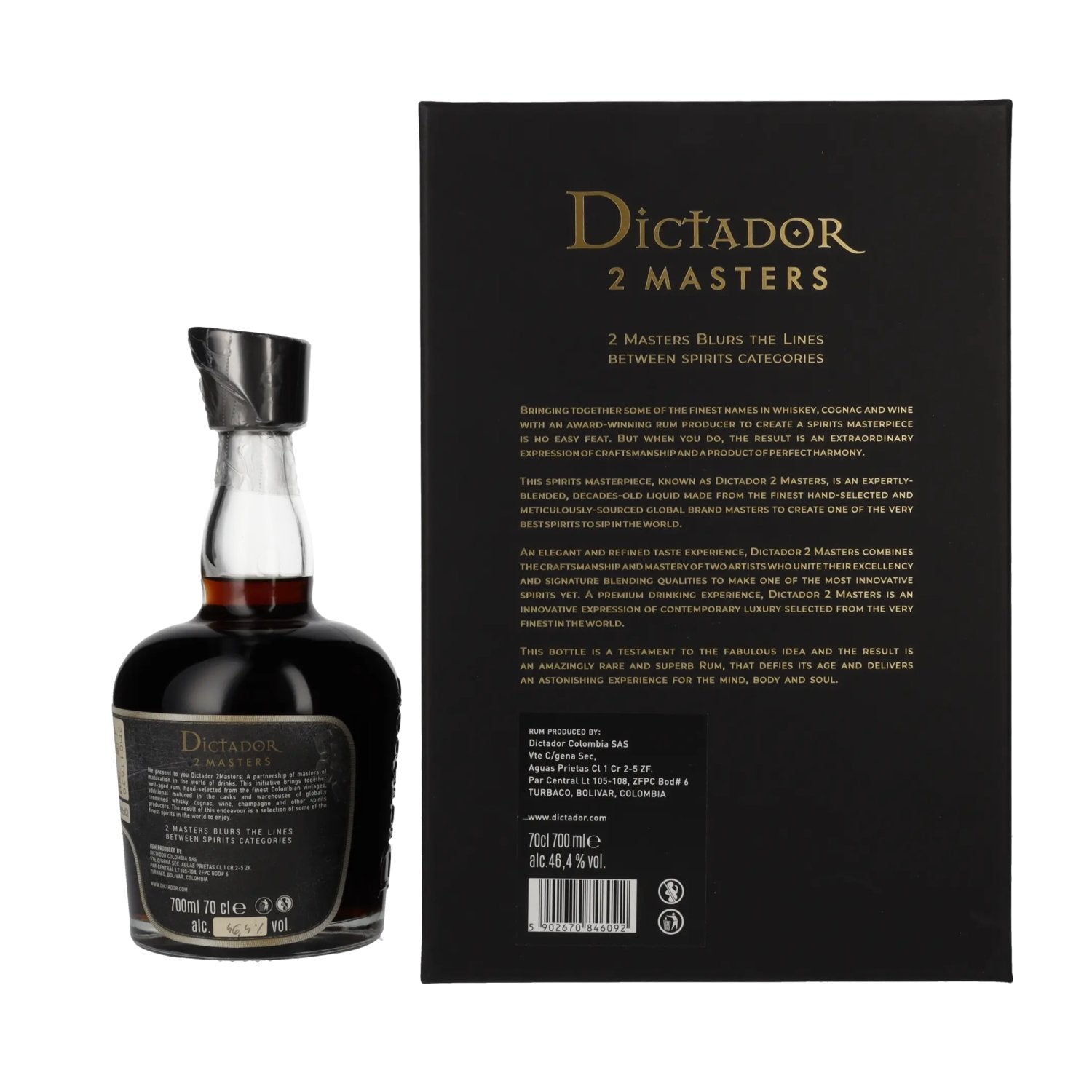 Dictador 2 MASTERS 1976 45 Years Old Ximénez-Spínola 1st Release 46,4% Vol. 0,7l en coffret cadeau