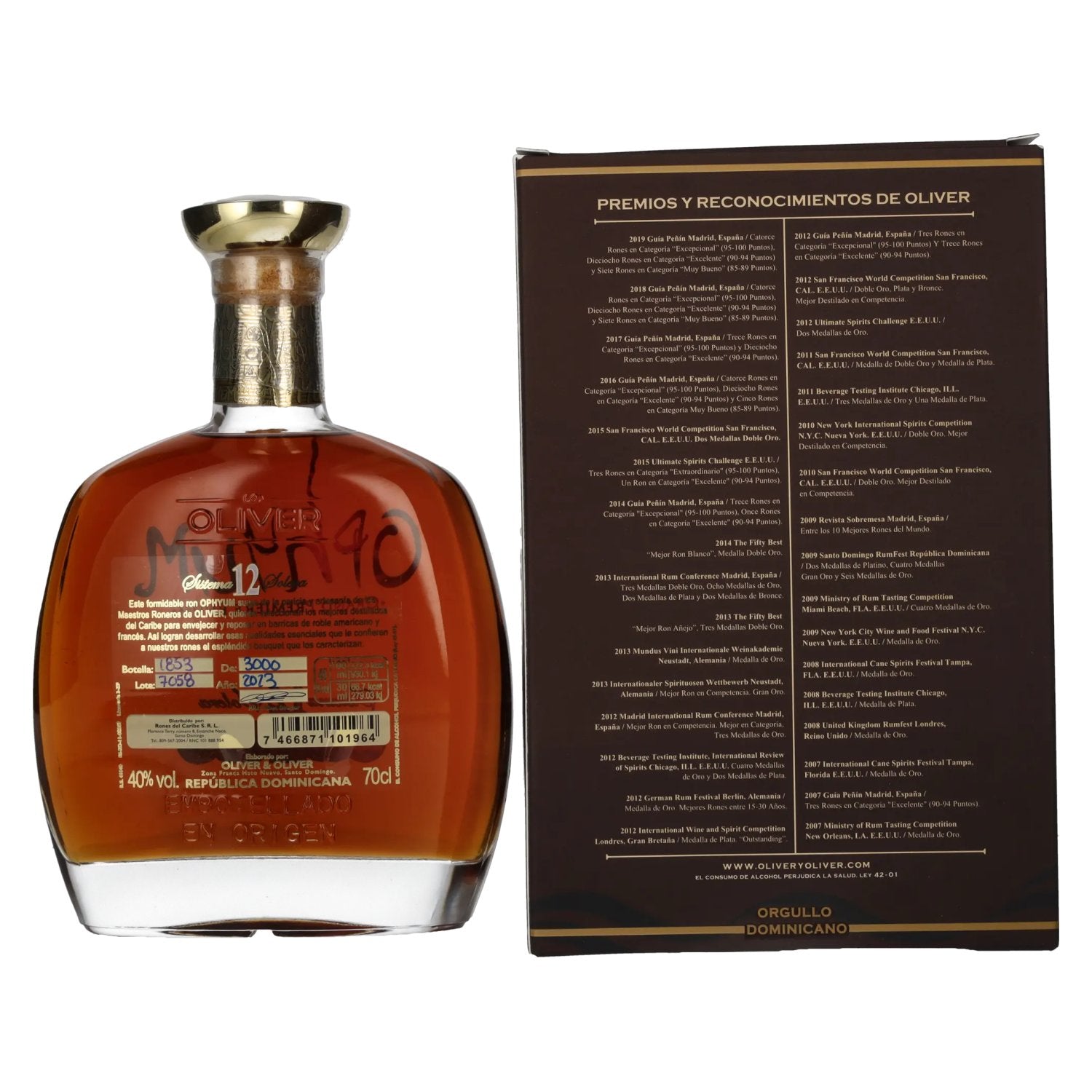 Ophyum 12 Metódo Solera Grand Premiere Rhum 40% Vol. 0,7l in gift box